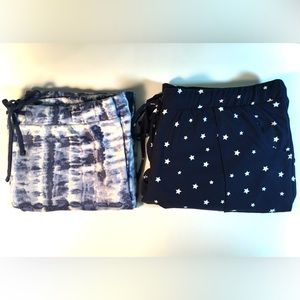 Lucky Brand Super Soft Pajama Pants BlueTie Dye and Stars  Bundle of 2 Pairs
